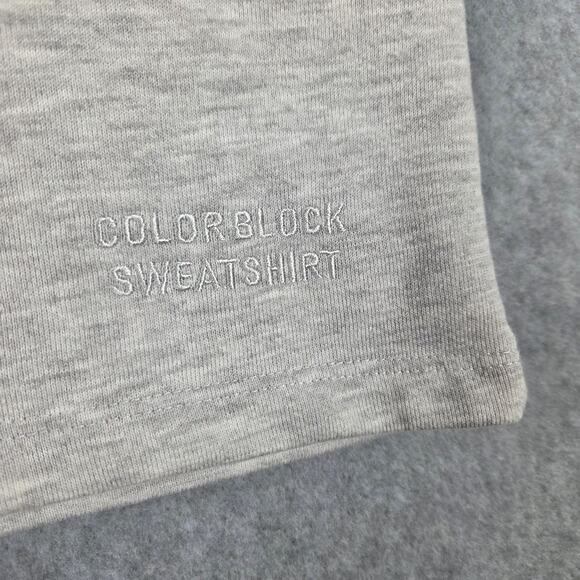 Zara Sweatshirt Mens Size Medium Gray Colorblock Crew Neck - Picture 6 of 13